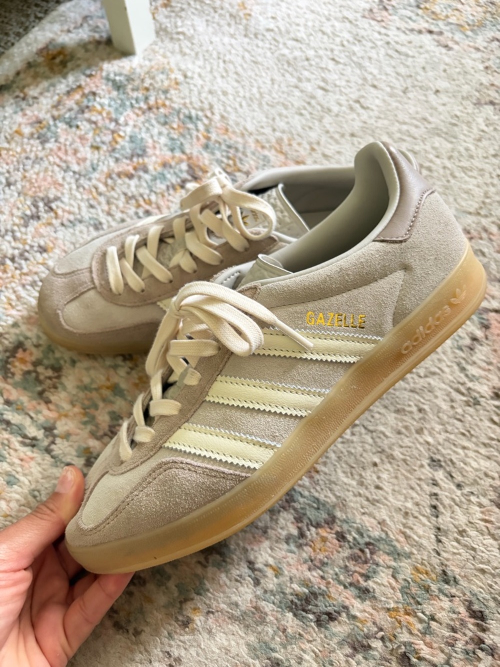 adidas Women’s Beige and Cream Samba-Style Sneakers - Picture 3 of 4